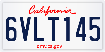 CA license plate 6VLT145