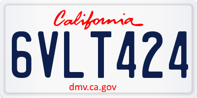 CA license plate 6VLT424