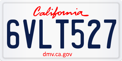 CA license plate 6VLT527