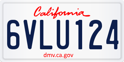 CA license plate 6VLU124