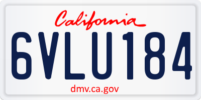 CA license plate 6VLU184