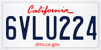 CA license plate 6VLU224
