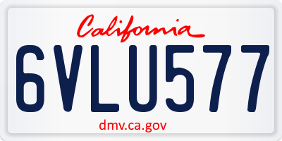 CA license plate 6VLU577