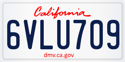 CA license plate 6VLU709