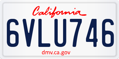 CA license plate 6VLU746