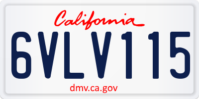 CA license plate 6VLV115