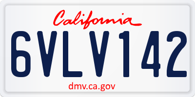 CA license plate 6VLV142