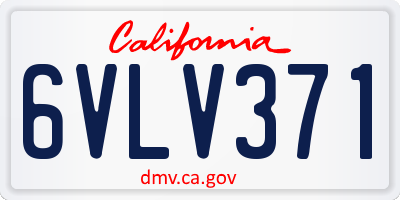CA license plate 6VLV371