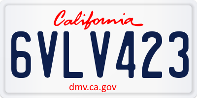 CA license plate 6VLV423