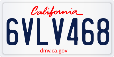 CA license plate 6VLV468