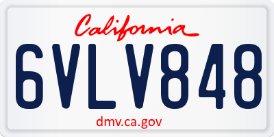 CA license plate 6VLV848