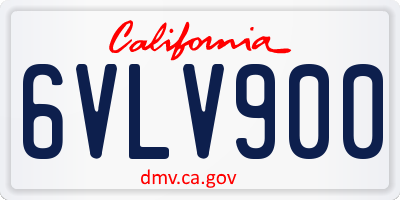 CA license plate 6VLV900