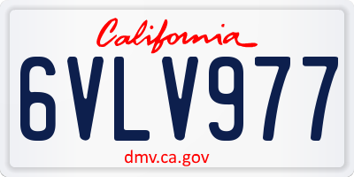 CA license plate 6VLV977