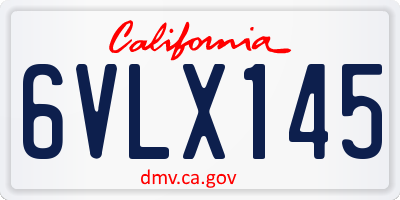 CA license plate 6VLX145
