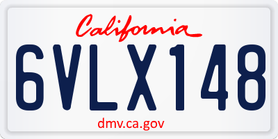 CA license plate 6VLX148