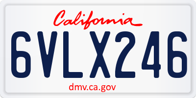 CA license plate 6VLX246