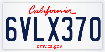 CA license plate 6VLX370