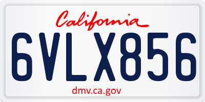 CA license plate 6VLX856