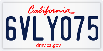 CA license plate 6VLY075