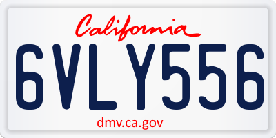 CA license plate 6VLY556