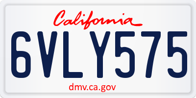 CA license plate 6VLY575