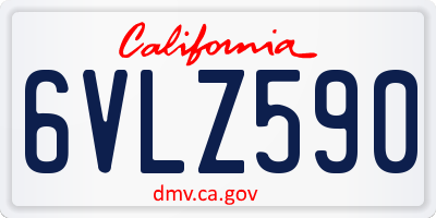 CA license plate 6VLZ590