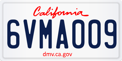 CA license plate 6VMA009