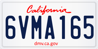 CA license plate 6VMA165
