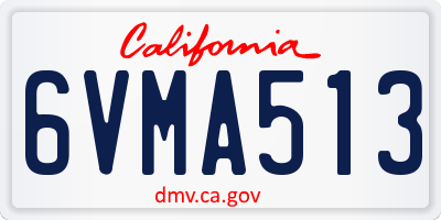 CA license plate 6VMA513