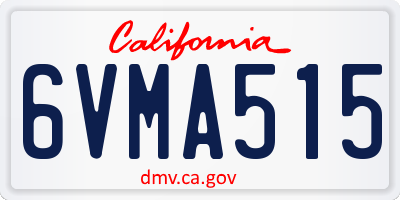 CA license plate 6VMA515