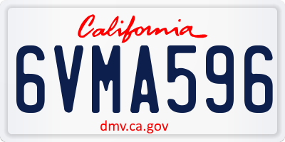 CA license plate 6VMA596
