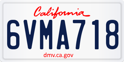 CA license plate 6VMA718