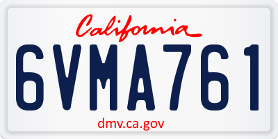 CA license plate 6VMA761
