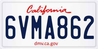 CA license plate 6VMA862