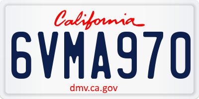 CA license plate 6VMA970
