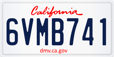 CA license plate 6VMB741