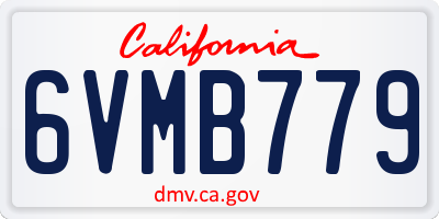 CA license plate 6VMB779