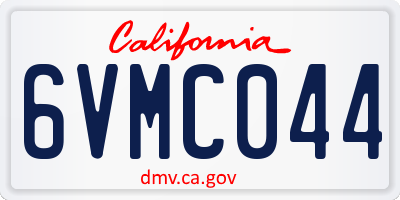 CA license plate 6VMC044