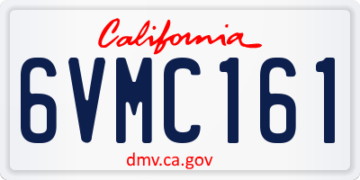 CA license plate 6VMC161