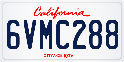 CA license plate 6VMC288