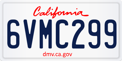CA license plate 6VMC299