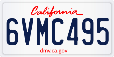 CA license plate 6VMC495