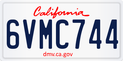 CA license plate 6VMC744