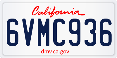 CA license plate 6VMC936
