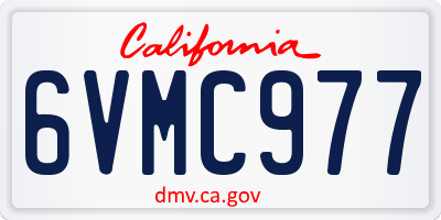 CA license plate 6VMC977