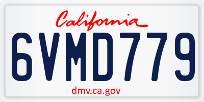 CA license plate 6VMD779