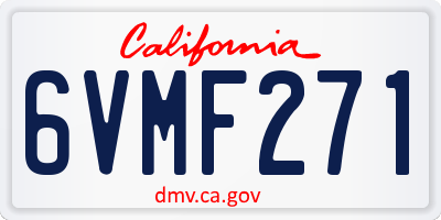 CA license plate 6VMF271