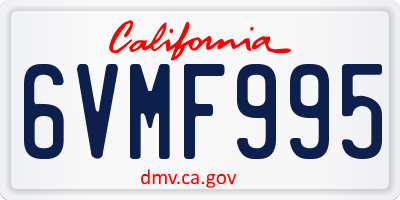 CA license plate 6VMF995