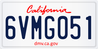 CA license plate 6VMG051