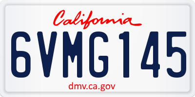 CA license plate 6VMG145